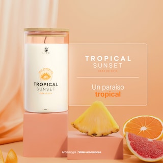 Foto 7 | Vela de Soya Aromática 600 G Aroma Frutas Tropicales Duración 120 Horas B Life