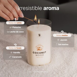 Foto 3 | Vela de Soya Aromática 600 G Aroma Coco y Sándalo Duración 120 Horas B Life
