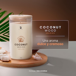 Foto 7 | Vela de Soya Aromática 600 G Aroma Coco y Sándalo Duración 120 Horas B Life