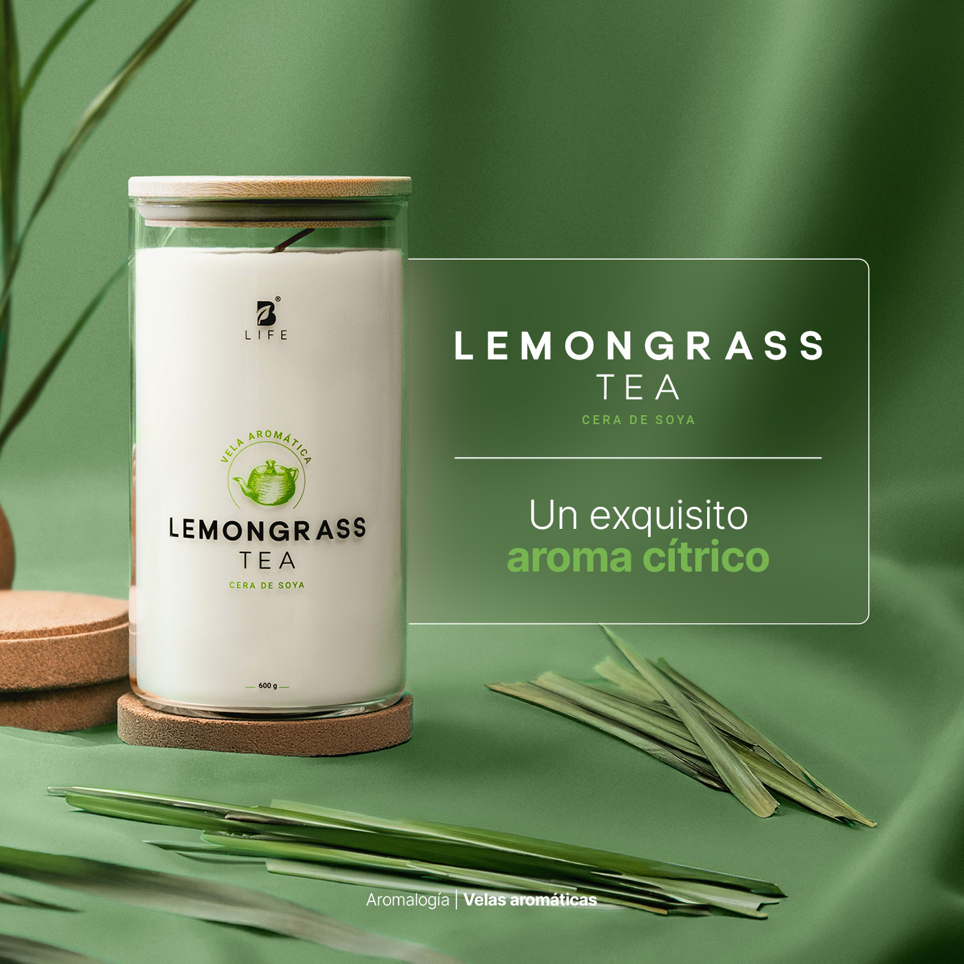 Foto 7 | Vela de Soya Aromática 600 G Aroma Té de Limón Duración 120 Horas B Life