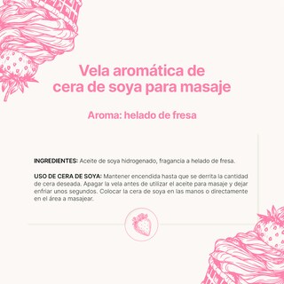 Foto 8 | Vela de Soya Aromática 600 G Aroma Helado de Fresa Duración 120 Horas B Life