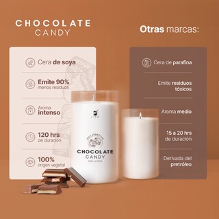 Foto 2 | Vela de Soya Aromática 600 G Aroma Dulce de Chocolate Duración 120 Horas B Life