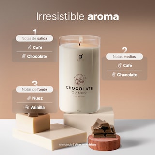 Foto 3 | Vela de Soya Aromática 600 G Aroma Dulce de Chocolate Duración 120 Horas B Life