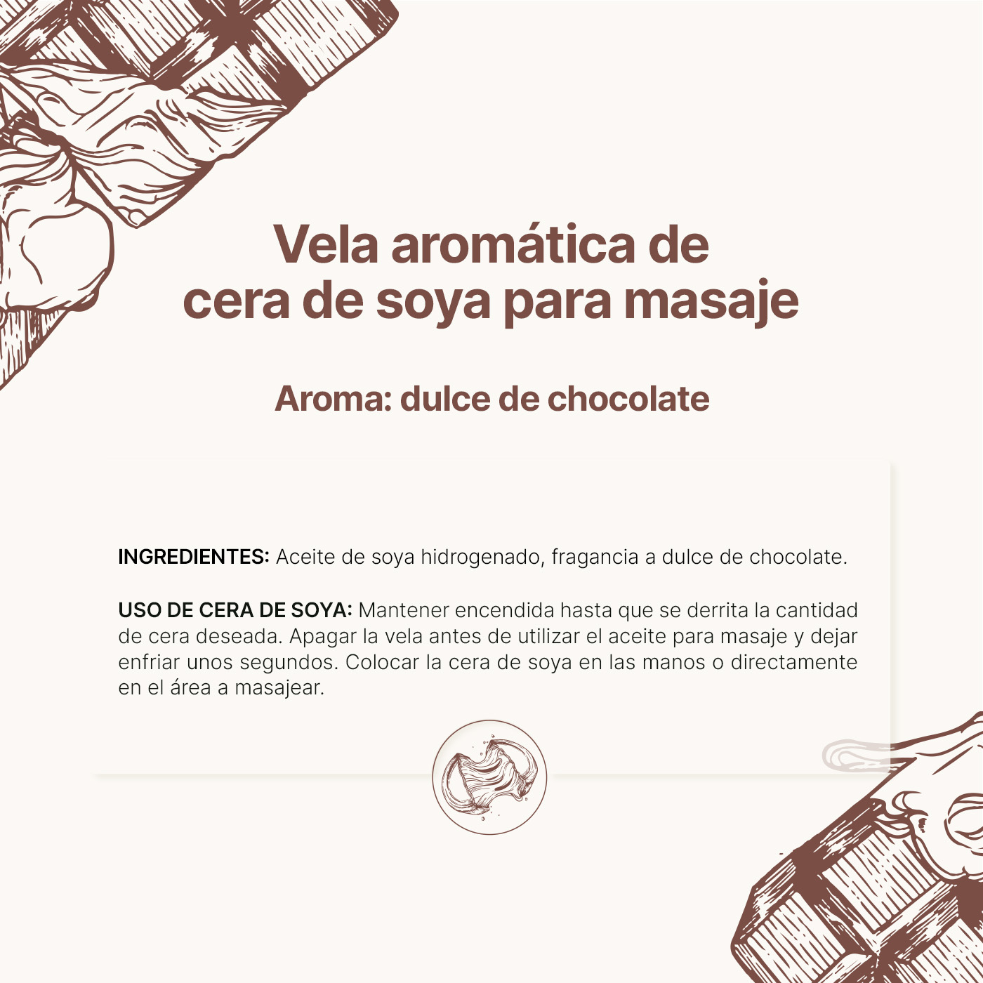 Foto 9 pulgar | Vela de Soya Aromática 600 G Aroma Dulce de Chocolate Duración 120 Horas B Life