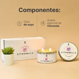 Foto 3 | Kit 2 Velas de Soya B Life con Aroma a Citronela para Interiores y Exteriores Duración 26 Hrs