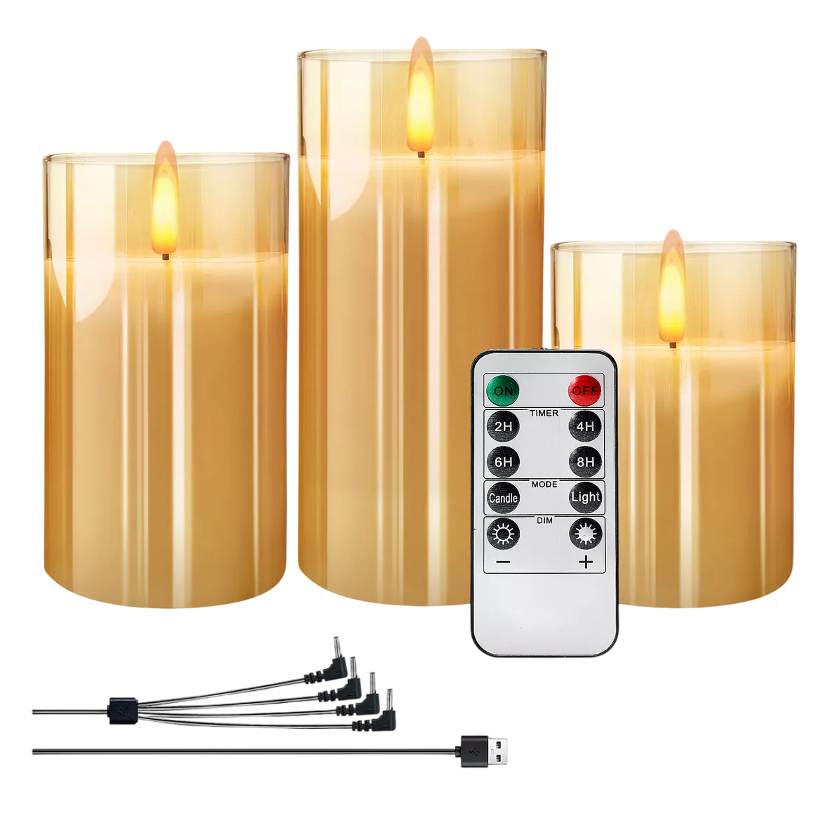 Foto 2 pulgar | Velas Led Recargable Lab.G con Control Remoto 3 Piezas