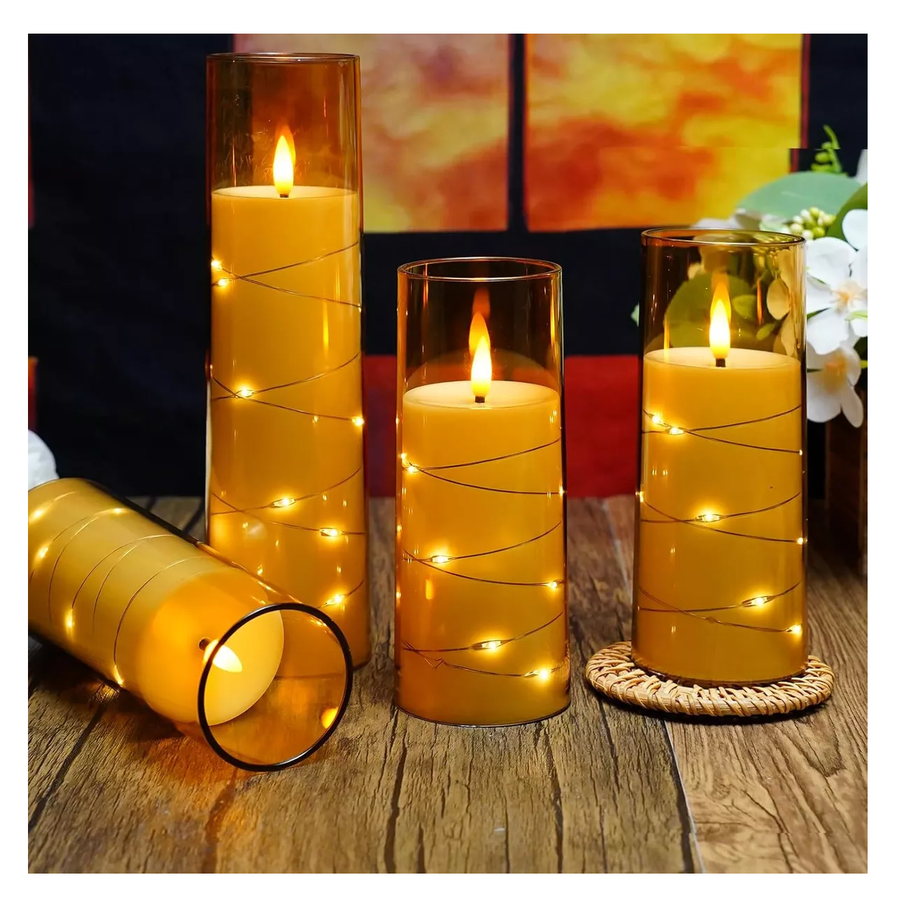 Foto 5 pulgar | Velas Led Grande 5 Piezas Doradas