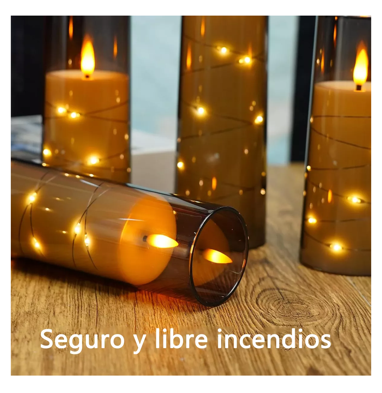 Foto 5 pulgar | Velas Eléctricas Led 5.5 cm con Control Remoto Flama Realista 5 Piezas