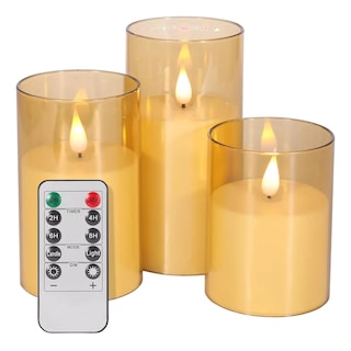 Foto 1 | Velas Eléctricas Led Flama Realista con Control Remoto 3 Piezas 7.5 cm Dorado