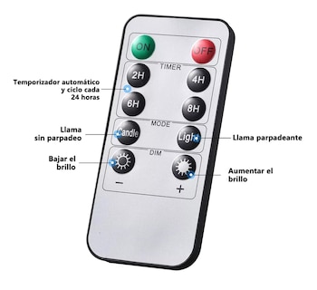 Foto 5 | Velas Eléctricas Led Flama Realista con Control Remoto 3 Piezas 7.5 cm Dorado
