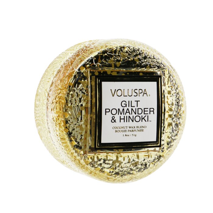 Vela Voluspa Macaron Gilt Pomander & Hinoki 15 H Burn - Venta Internacional