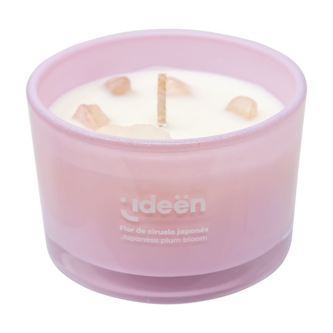 Foto 4 pulgar | Par De Velas Romántica Con Cuarzos Y Aroma Japanese Plum Bloom