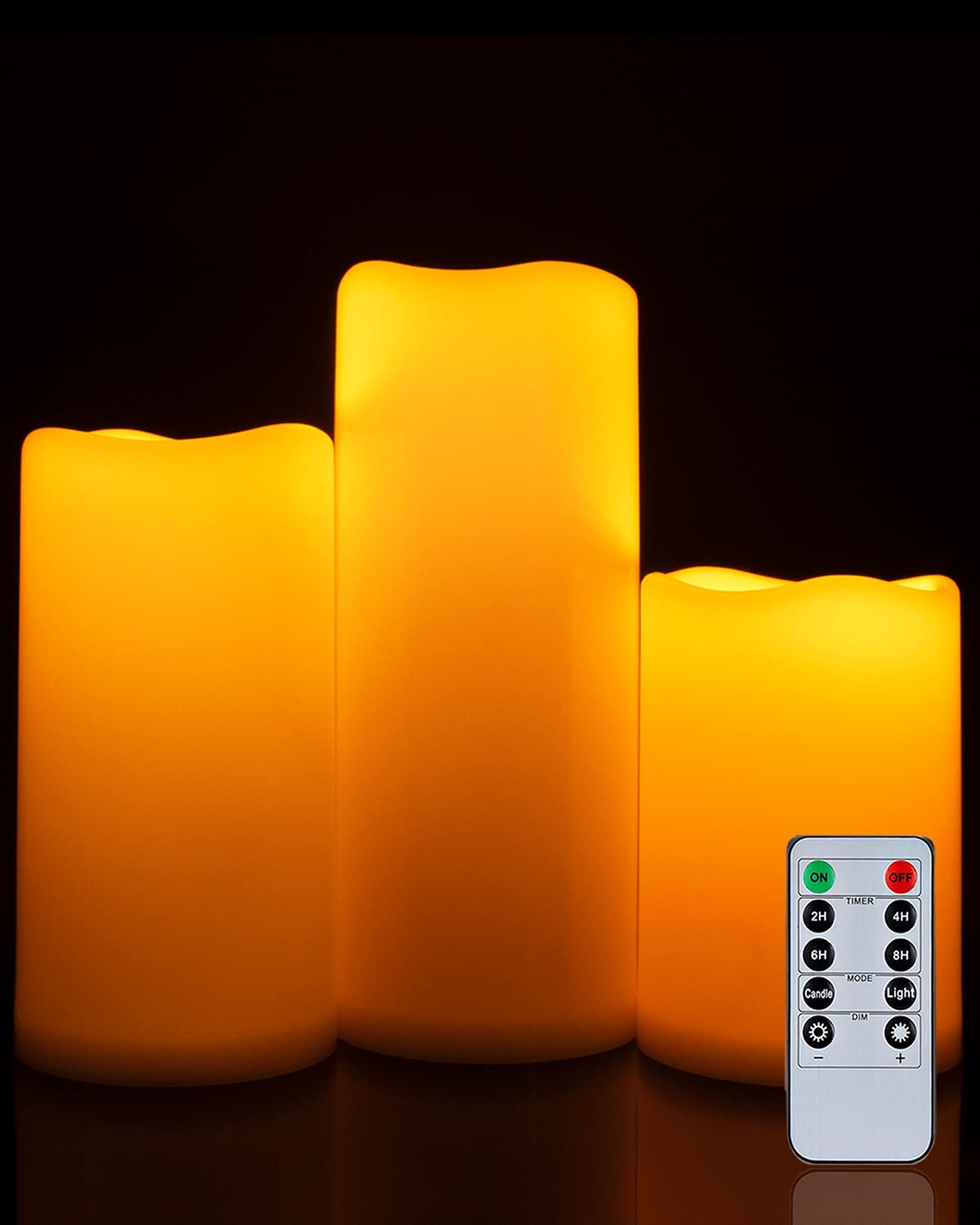 Foto 2 | Velas Sin Llama Homemory, Impermeables, Con Mando A Distancia Y Temporizador, Juego De 3 - Venta Internacional.