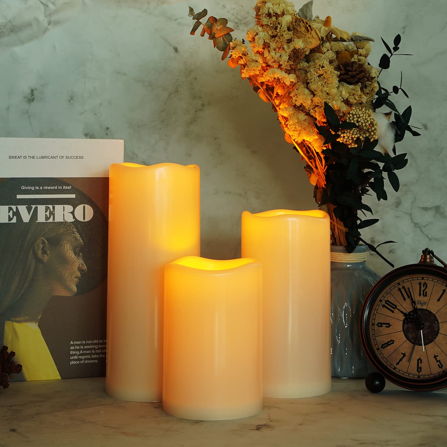 Foto 5 | Velas Sin Llama Homemory, Impermeables, Con Mando A Distancia Y Temporizador, Juego De 3 - Venta Internacional.