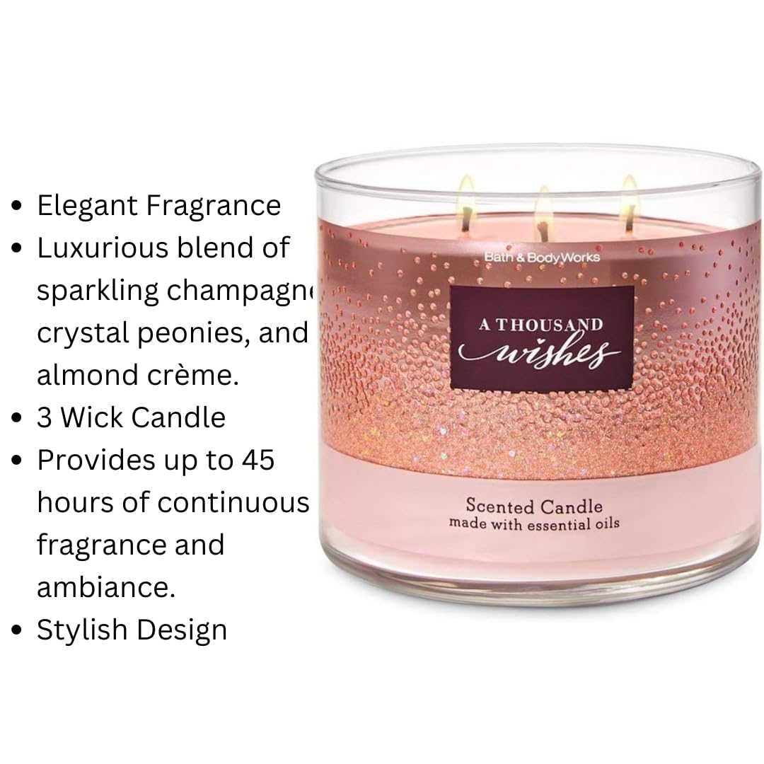 Foto 4 pulgar | Vela Bath And Body Works A Thousand Wishes, 3 Mechas, 430 Ml - Venta Internacional.