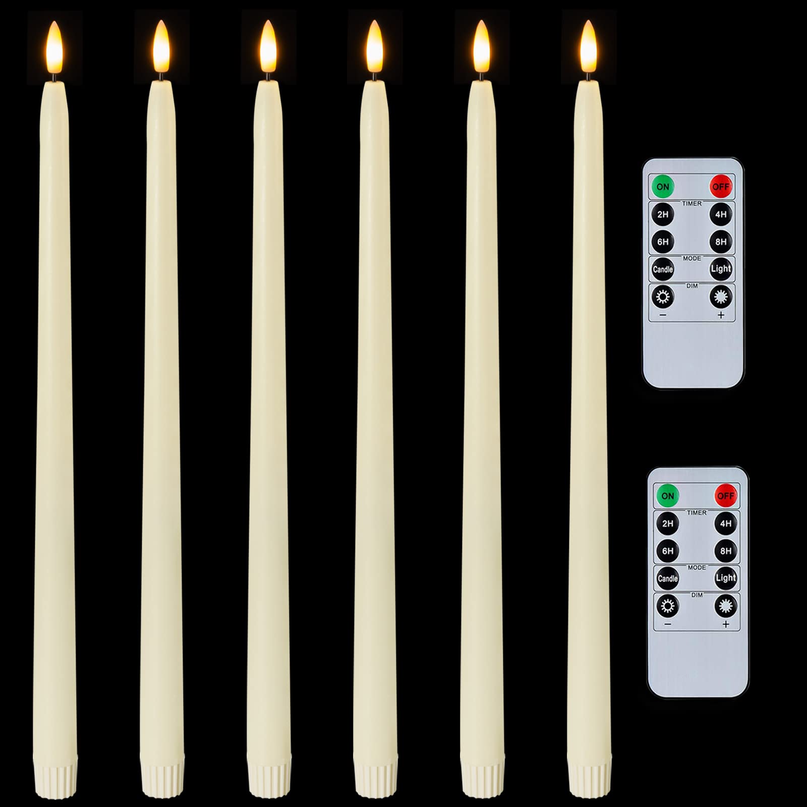 Foto 2 pulgar | Velas Cónicas Sin Llama Homemory Ivory De 38 Cm Con Mando A Distancia, 6 Unidades - Venta Internacional.