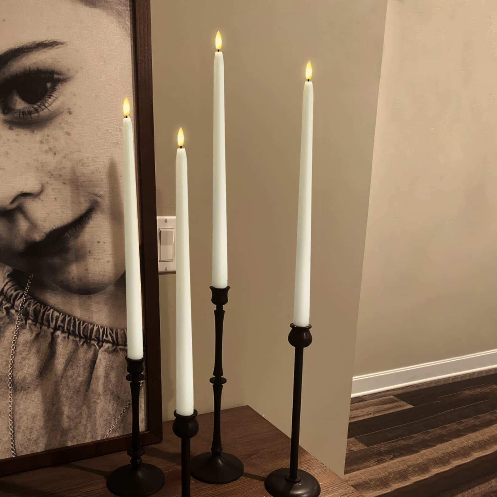 Foto 5 pulgar | Velas Cónicas Sin Llama Homemory Ivory De 38 Cm Con Mando A Distancia, 6 Unidades - Venta Internacional.