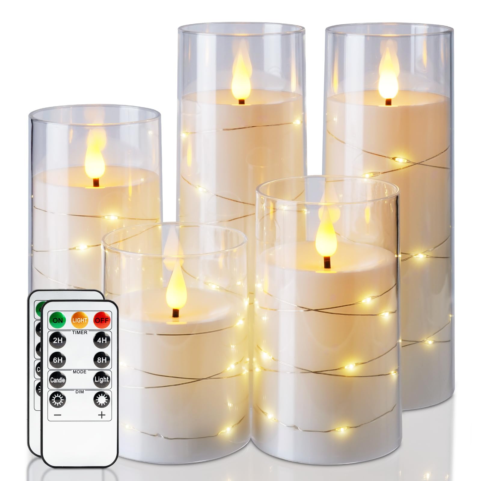 Foto 2 pulgar | Juego De 5 Guirnaldas De Luces Homemory Con Cadena De Estrellas Sin Llama - Venta Internacional.