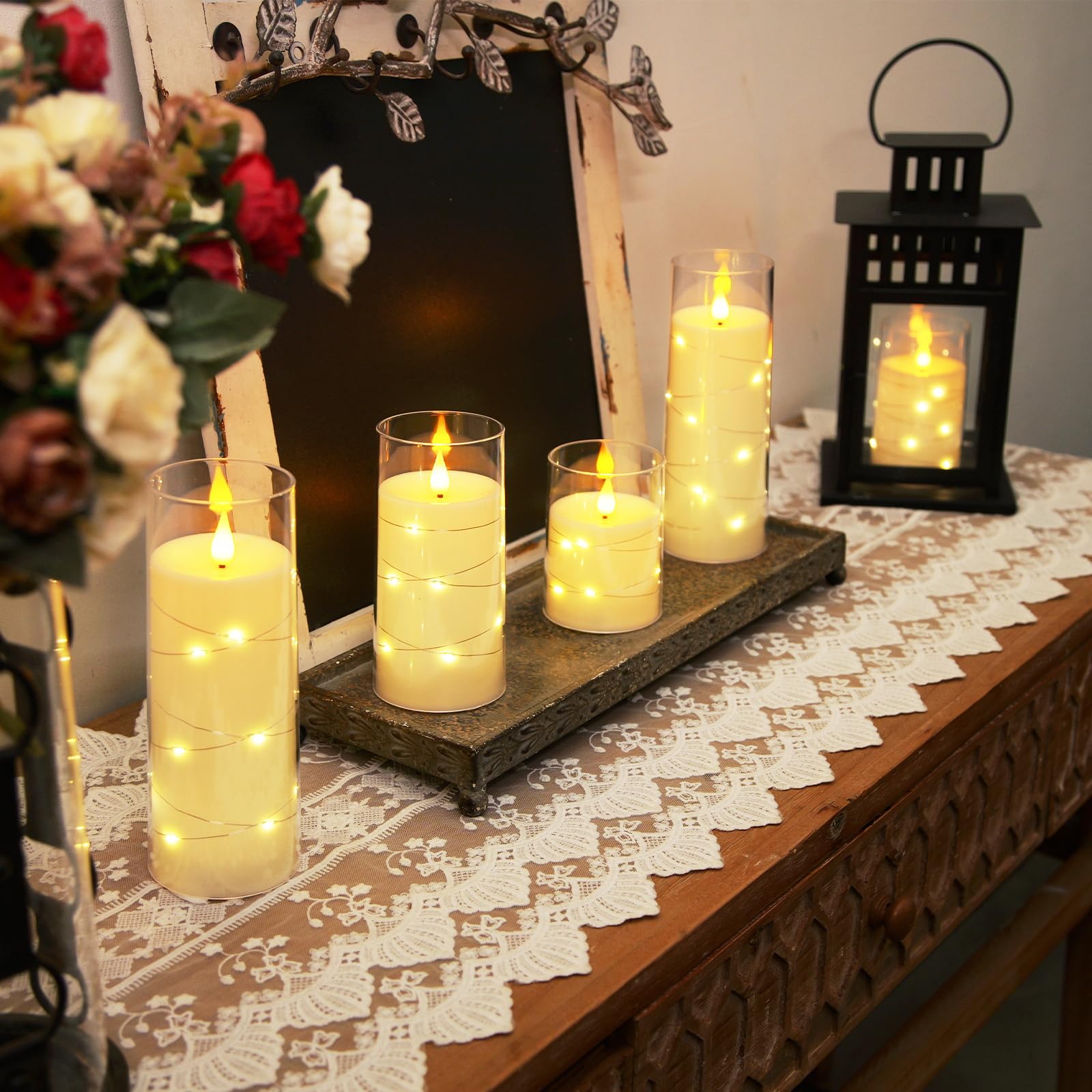 Foto 3 | Juego De 5 Guirnaldas De Luces Homemory Con Cadena De Estrellas Sin Llama - Venta Internacional.