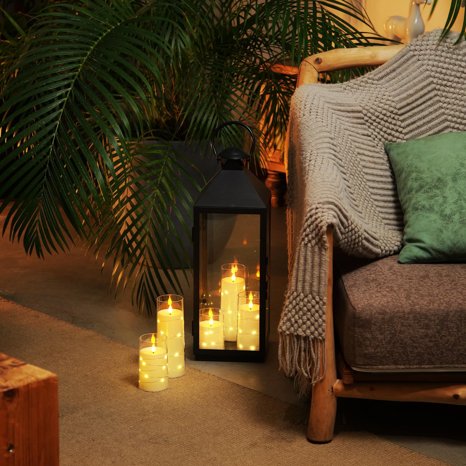 Foto 4 | Juego De 5 Guirnaldas De Luces Homemory Con Cadena De Estrellas Sin Llama - Venta Internacional.