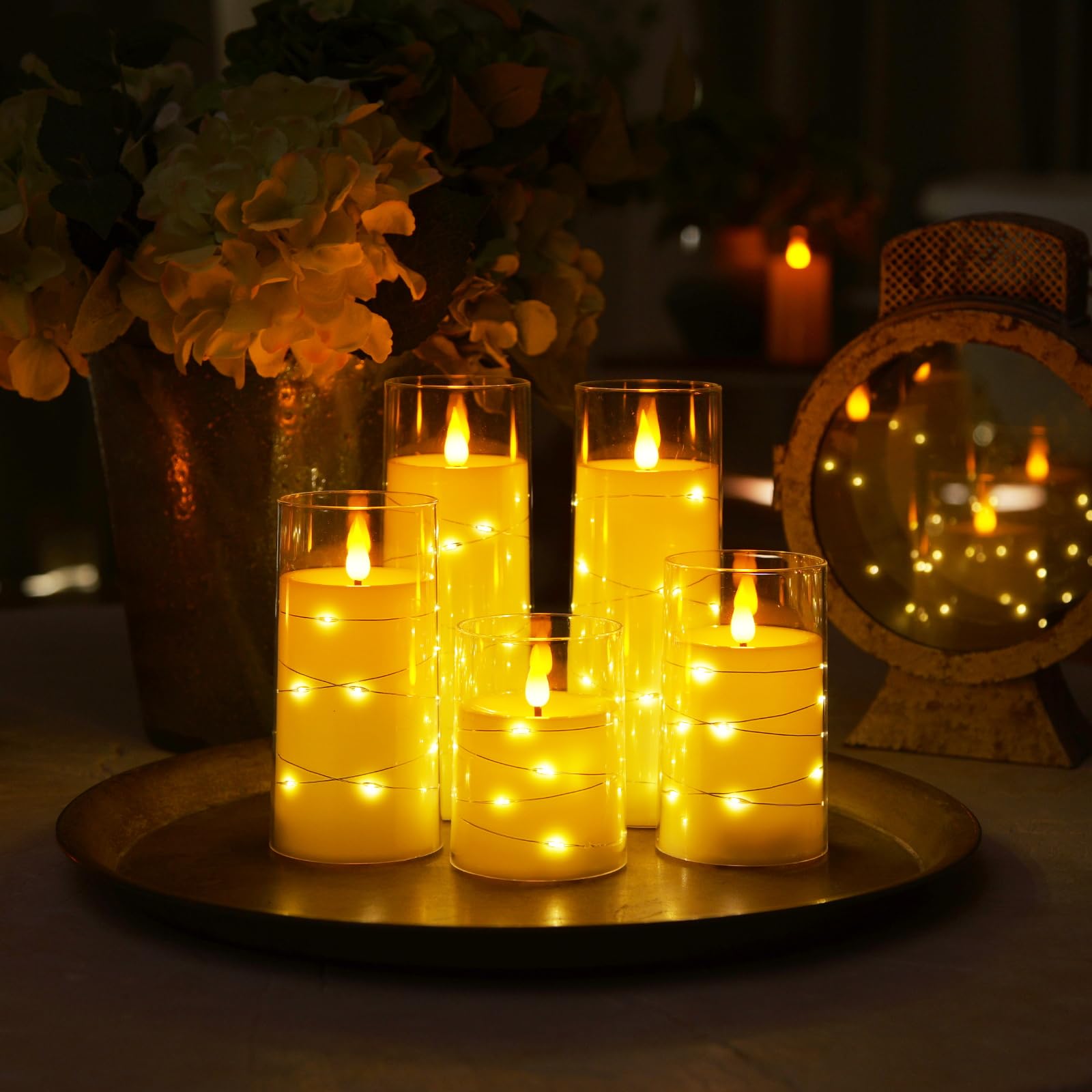 Foto 8 pulgar | Juego De 5 Guirnaldas De Luces Homemory Con Cadena De Estrellas Sin Llama - Venta Internacional.