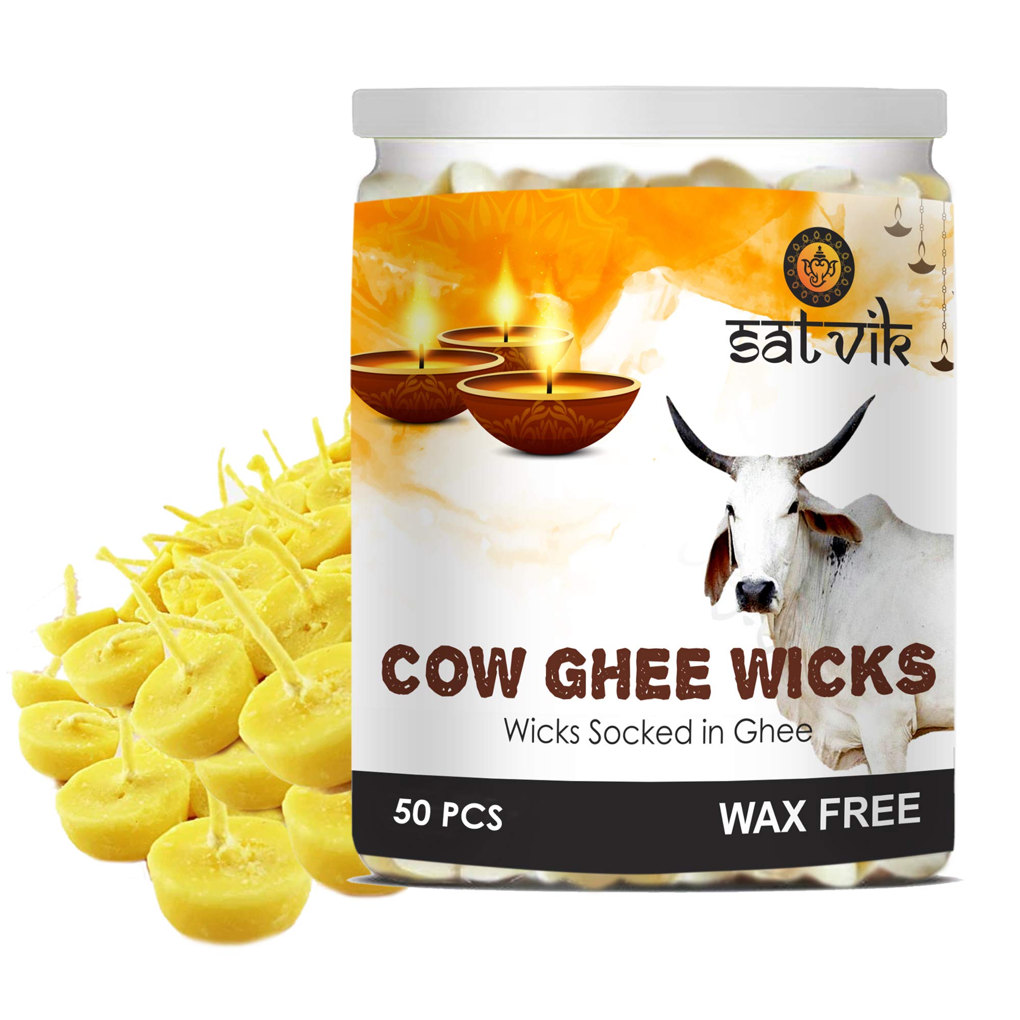 Foto 2 pulgar | Ghee Wicks Craftsman Satvik Pure Cow 50 Unidades Quemado Durante 30 Minutos - Venta Internacional