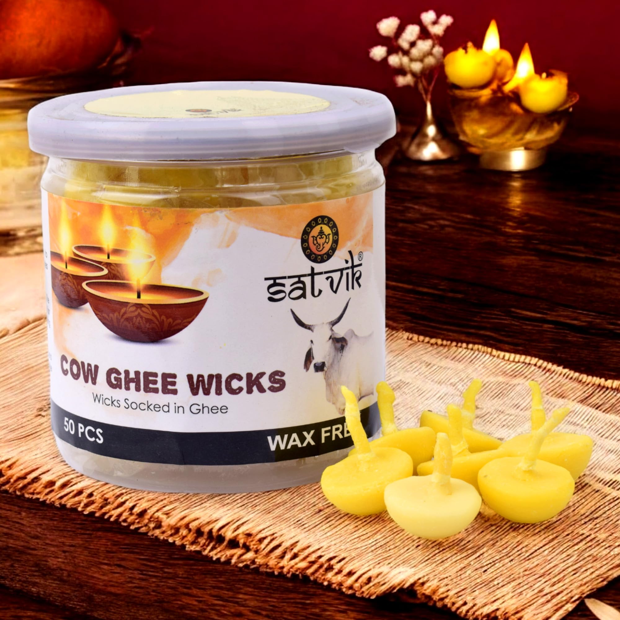 Foto 3 pulgar | Ghee Wicks Craftsman Satvik Pure Cow 50 Unidades Quemado Durante 30 Minutos - Venta Internacional