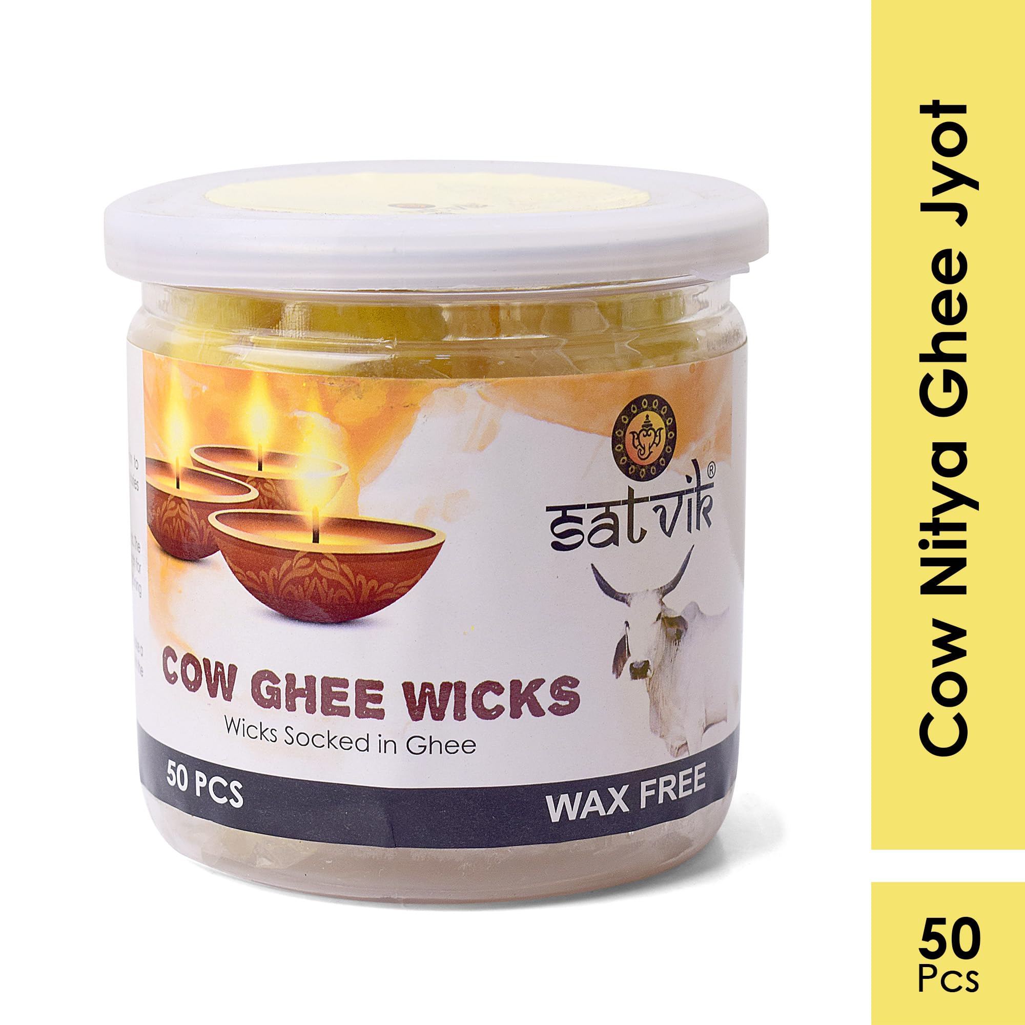 Foto 4 pulgar | Ghee Wicks Craftsman Satvik Pure Cow 50 Unidades Quemado Durante 30 Minutos - Venta Internacional