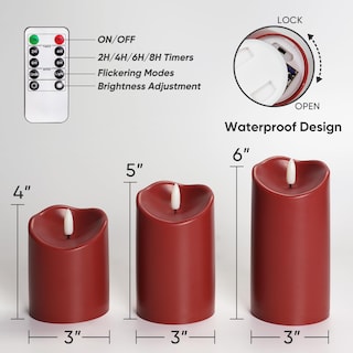 Foto 6 | Velas Led Homemory de 3 Piezas con Control-Venta Internacional