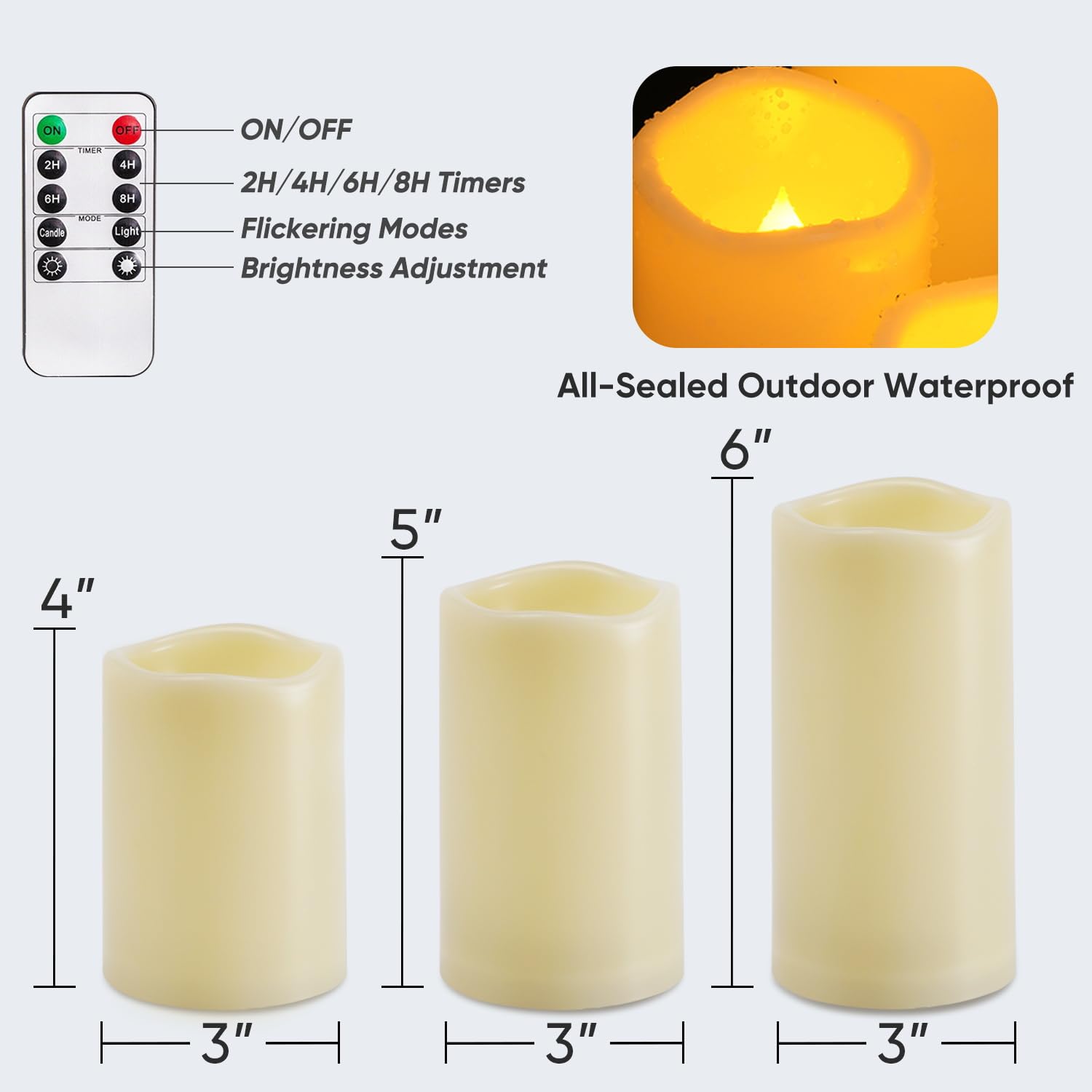 Foto 7 pulgar | Velas Led Homemory de 9 Piezas con Control-Venta Internacional