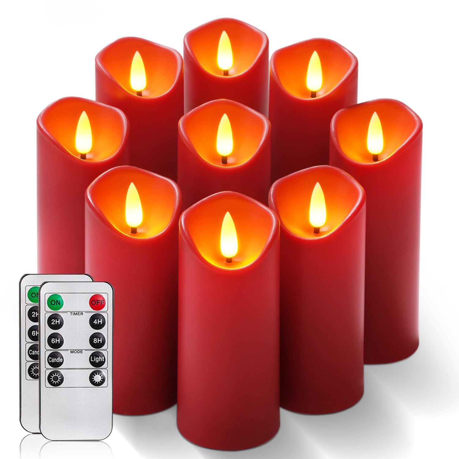 Foto 2 pulgar | Velas de  Plástico Burdeos 9  Piezas - Venta Internacional