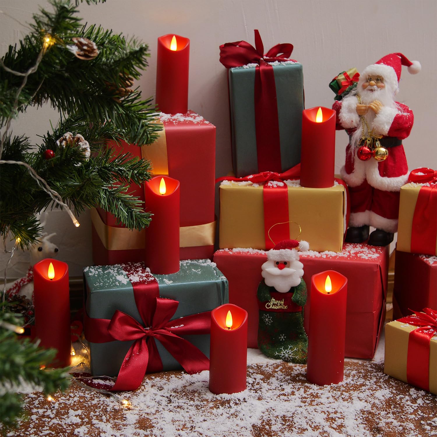 Foto 3 pulgar | Velas de  Plástico Burdeos 9  Piezas - Venta Internacional