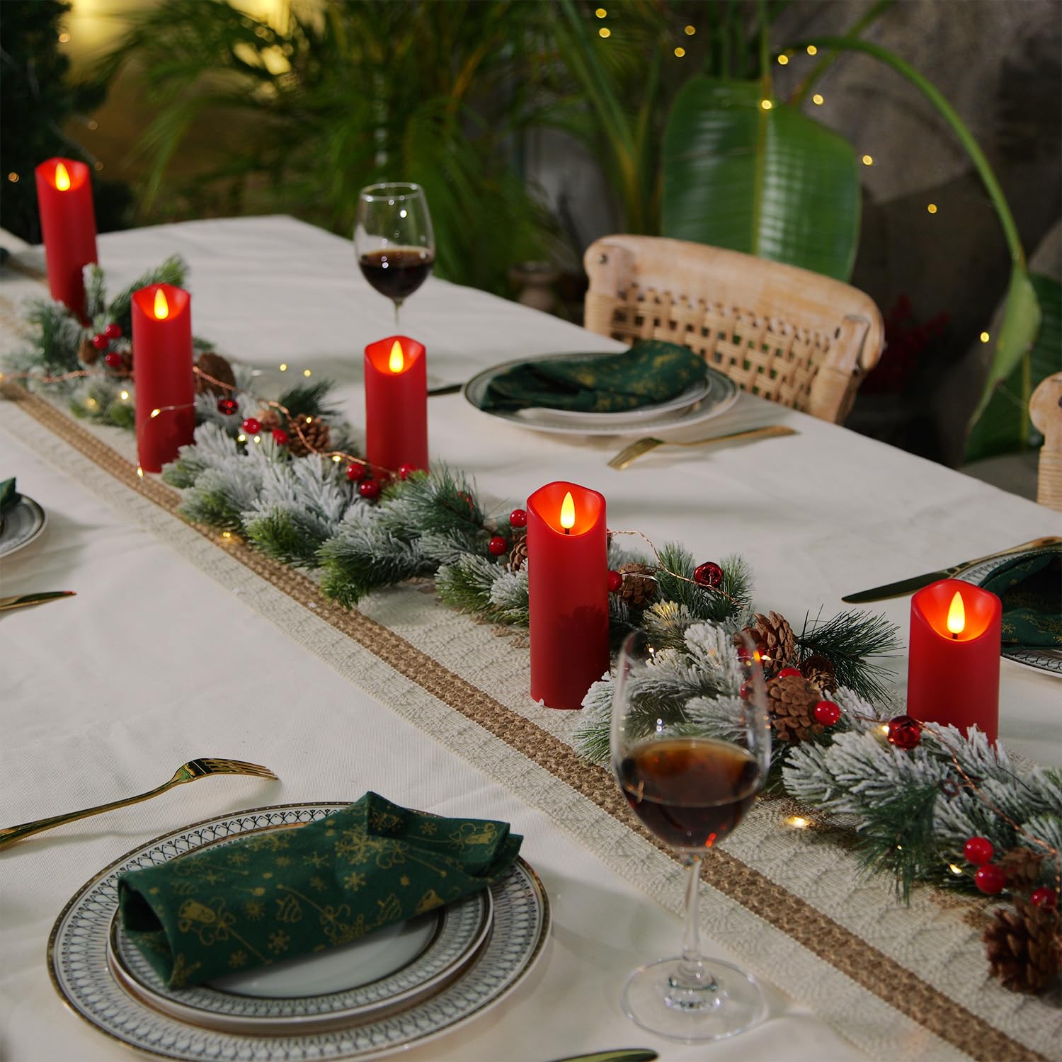 Foto 4 pulgar | Velas de  Plástico Burdeos 9  Piezas - Venta Internacional