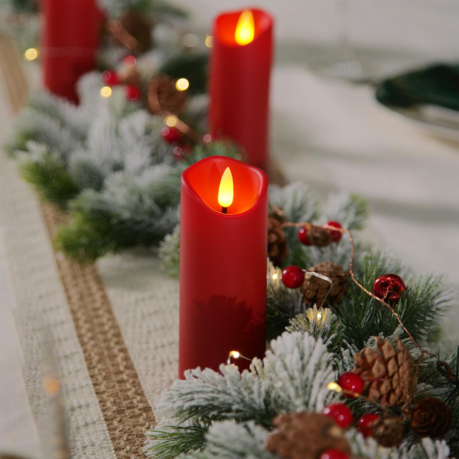 Foto 5 pulgar | Velas de  Plástico Burdeos 9  Piezas - Venta Internacional