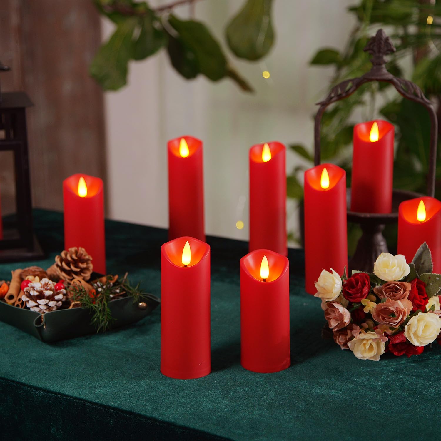 Foto 8 pulgar | Velas de  Plástico Burdeos 9  Piezas - Venta Internacional