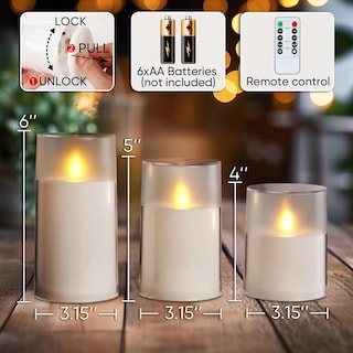 Foto 6 | Velas Led Homemory de 3 Piezas con Control-Venta Internacional