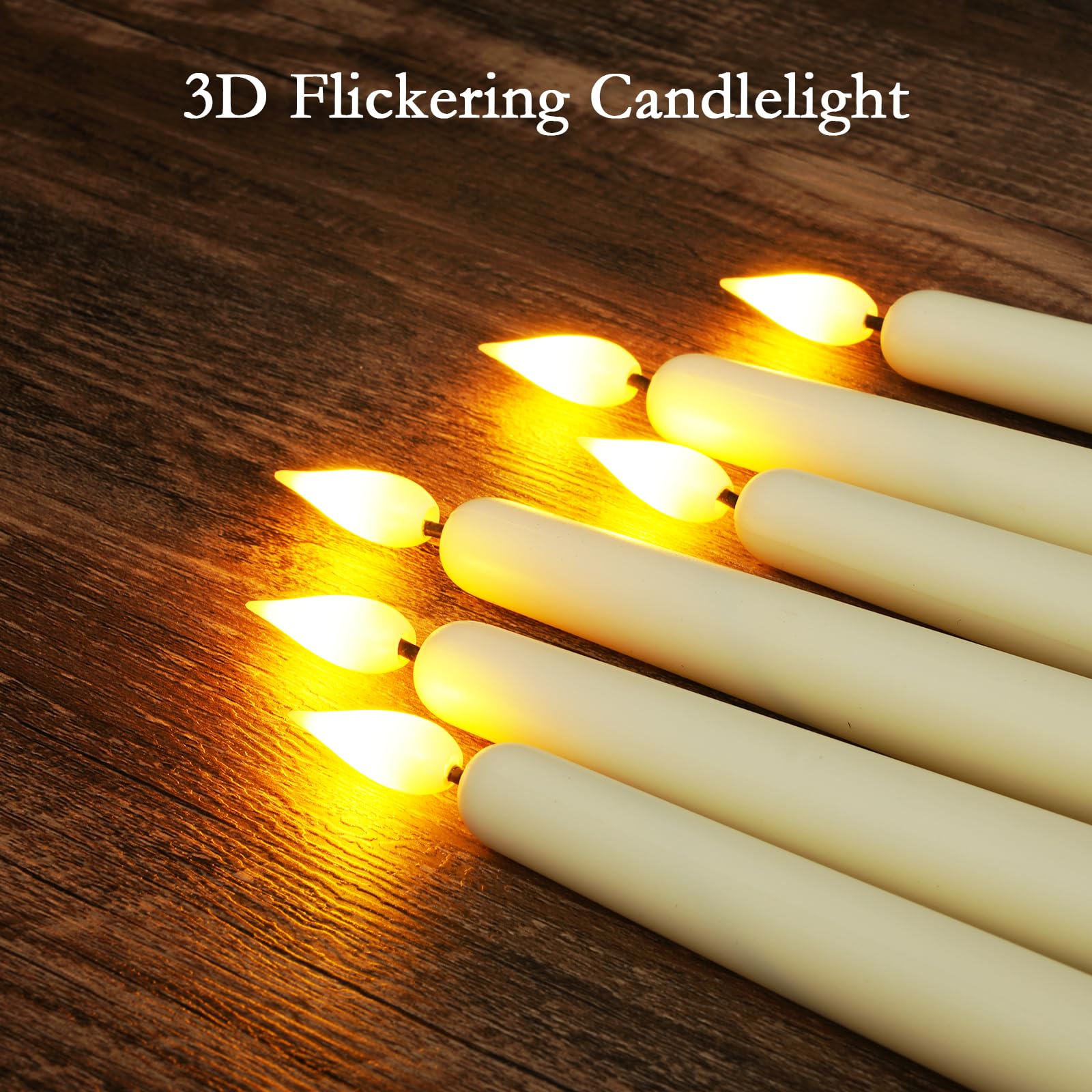 Foto 6 | Velas Cónicas Sin Llama Homemory Ivory Con Mando A Distancia De 11 Pulgadas, 24 Unidades - Venta Internacional.
