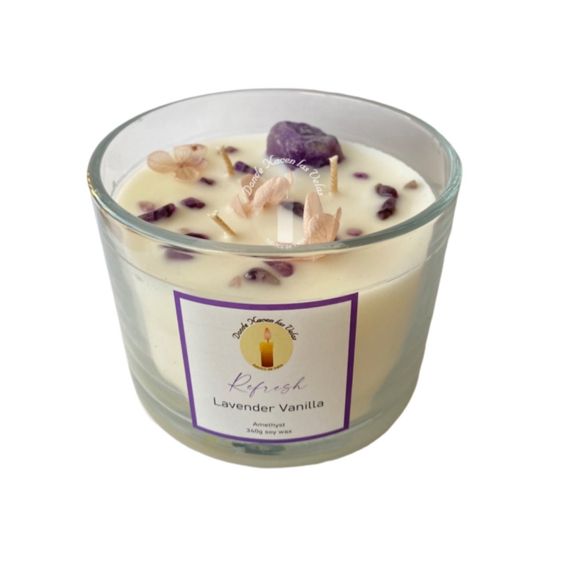 Foto 2 pulgar | Vela Aromática Con Amatista, Lavanda Y Vainilla, 340 G - Venta Internacional.