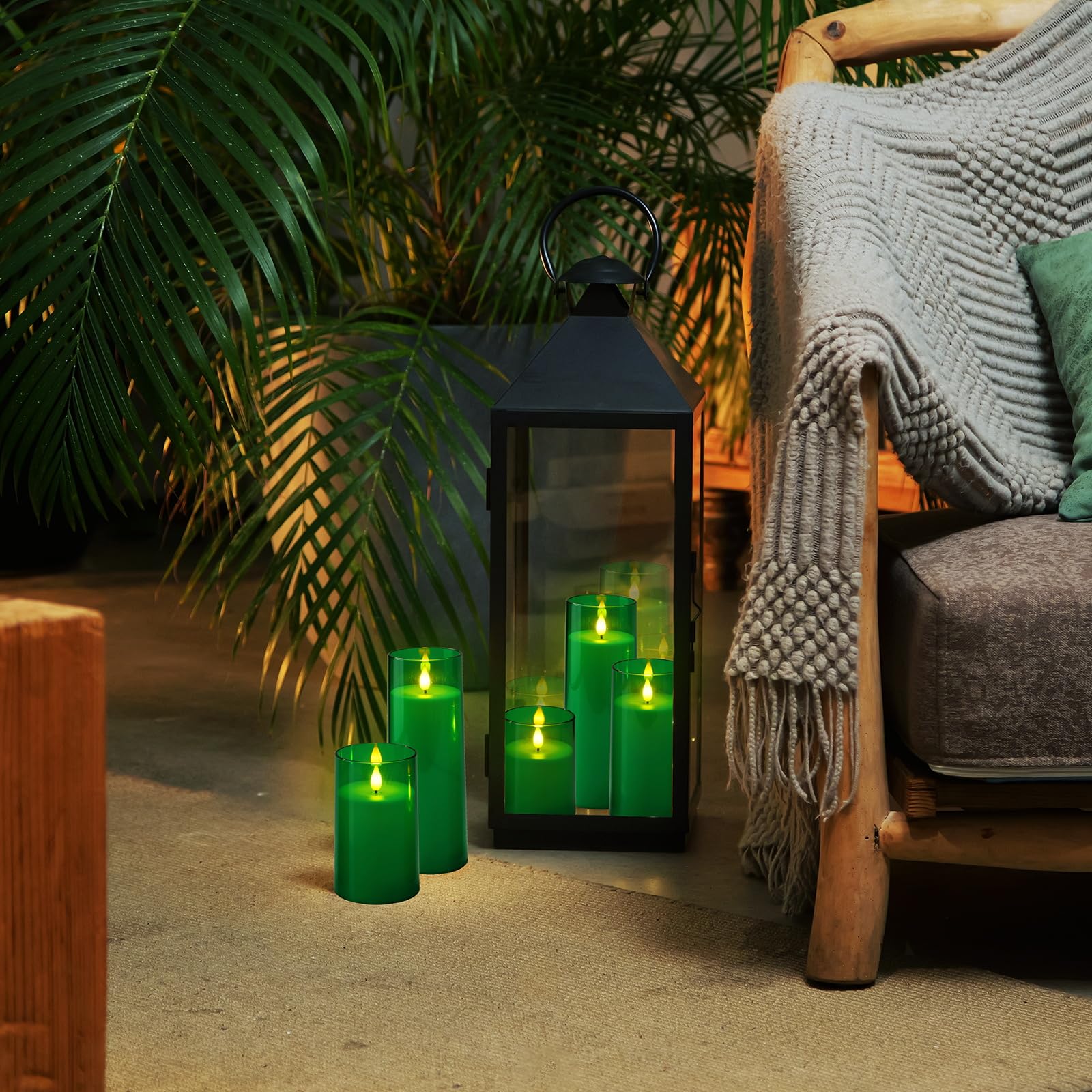 Foto 5 pulgar | Velas Sin Llama Homemory Green Led Con Mando A Distancia, Juego De 5 - Venta Internacional.