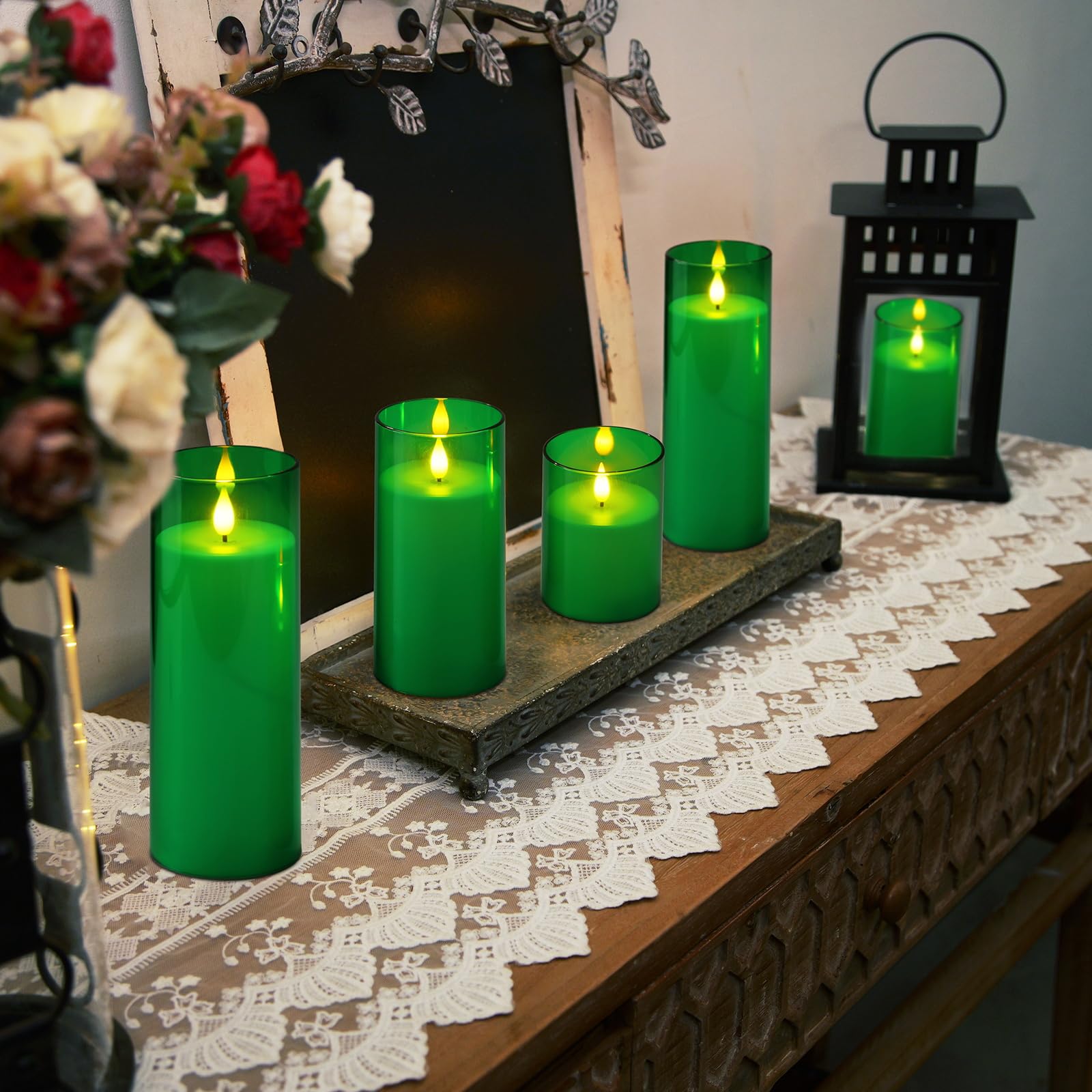 Foto 8 pulgar | Velas Sin Llama Homemory Green Led Con Mando A Distancia, Juego De 5 - Venta Internacional.