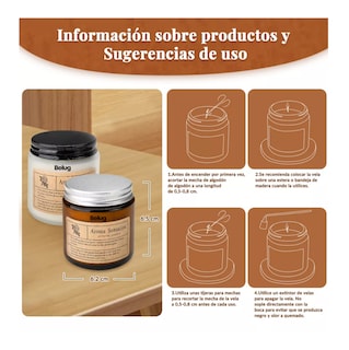 Foto 3 | Velas Aromáticas Decorativas Belug de Soja 600 g 6 Piezas