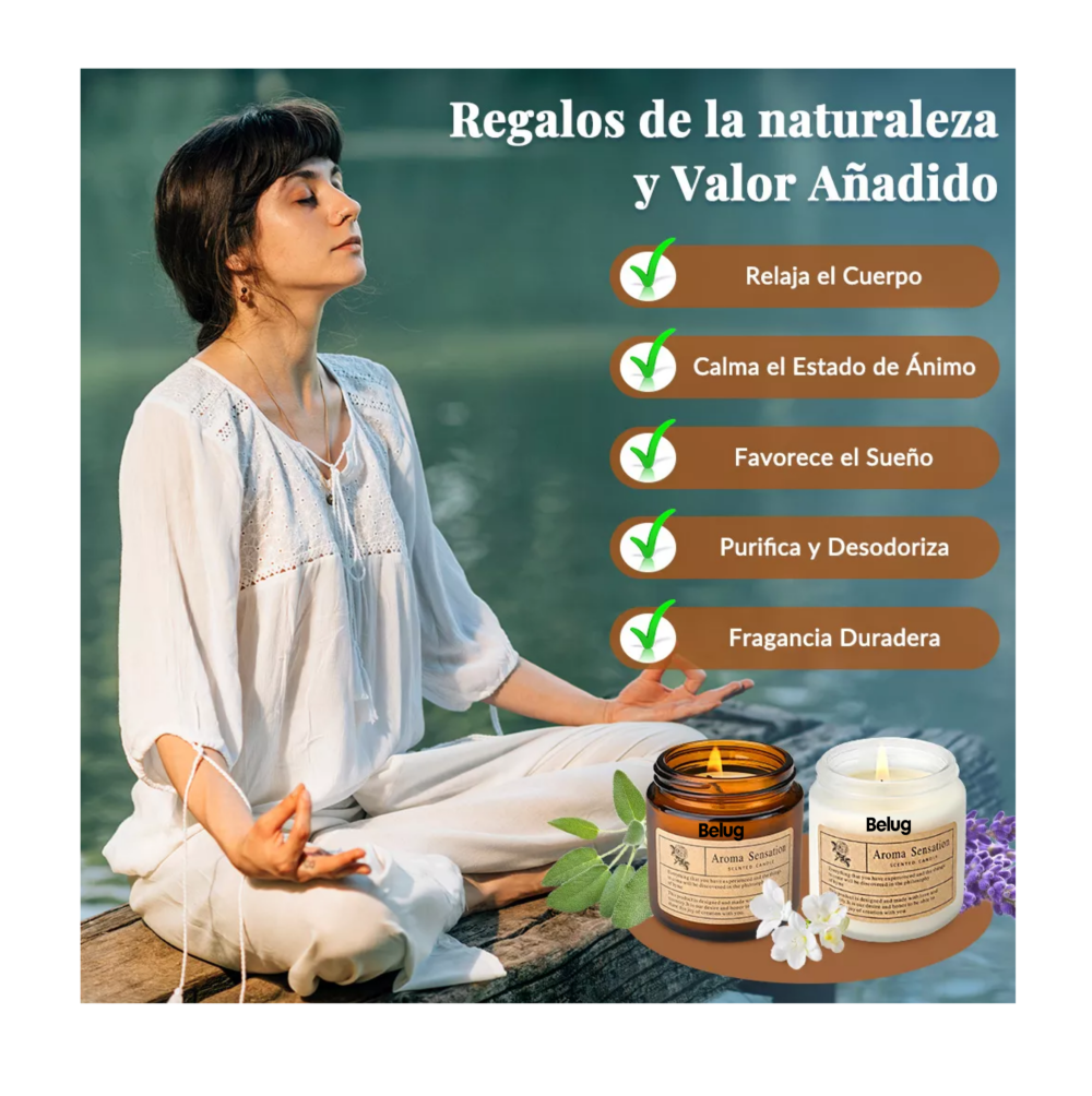 Foto 6 pulgar | Velas Aromáticas Decorativas Belug de Soja 600 g 6 Piezas