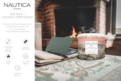 Foto 2 | Candle Nautica, Tamaño Grande, Con Aroma A Sal Marina Y Madera Flotante Ámbar, Soja - Venta Internacional.