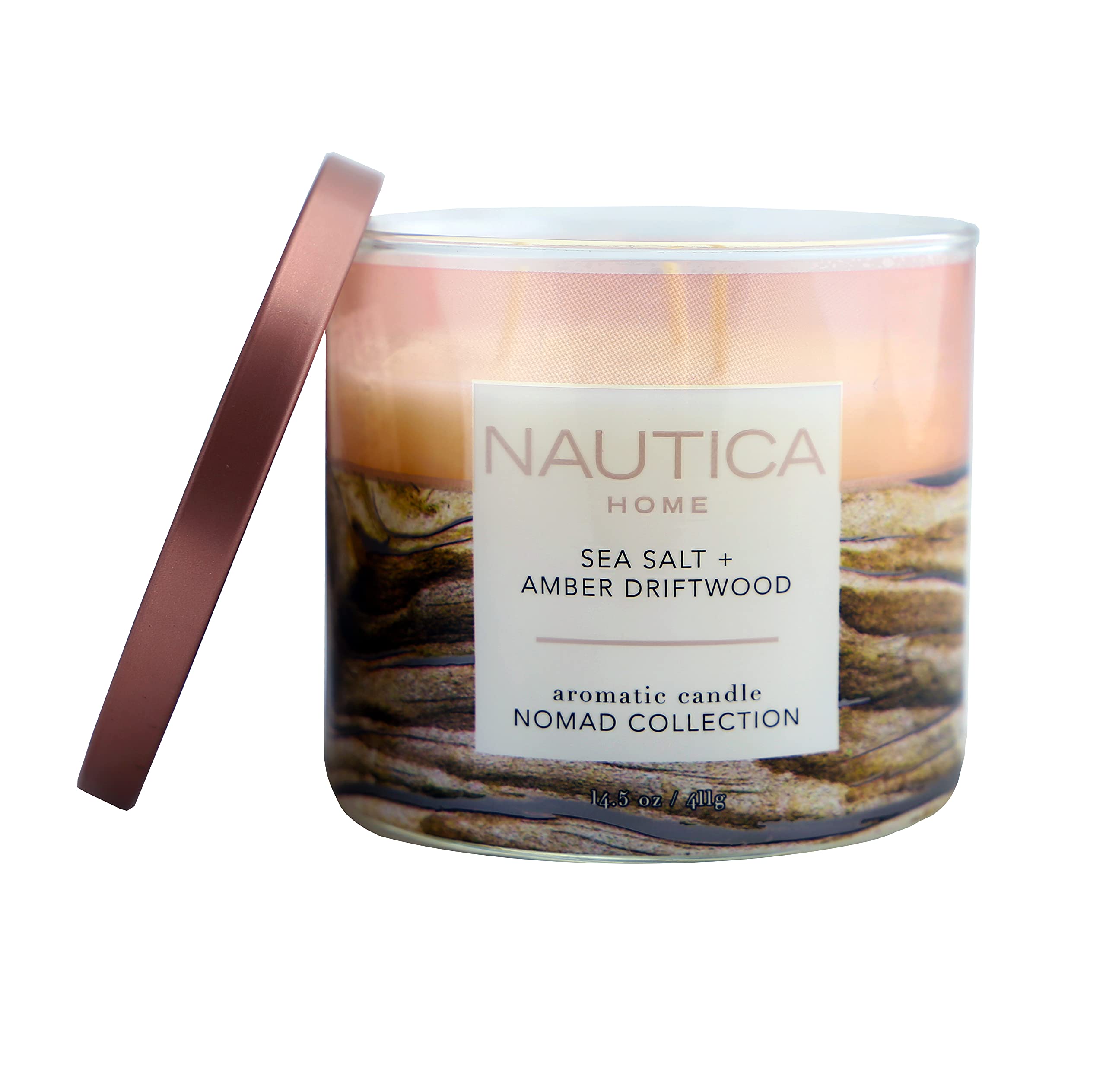 Foto 4 pulgar | Candle Nautica, Tamaño Grande, Con Aroma A Sal Marina Y Madera Flotante Ámbar, Soja - Venta Internacional.