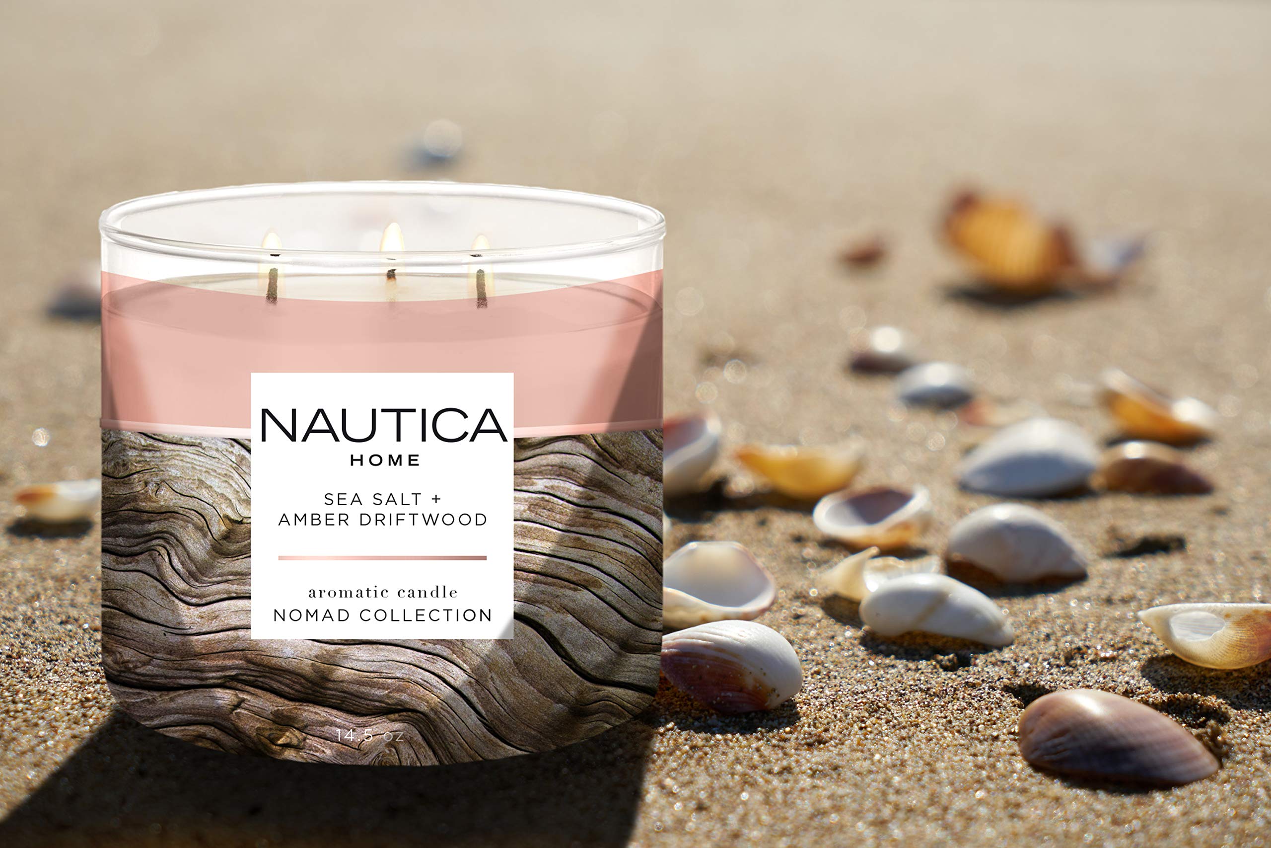 Foto 5 pulgar | Candle Nautica, Tamaño Grande, Con Aroma A Sal Marina Y Madera Flotante Ámbar, Soja - Venta Internacional.