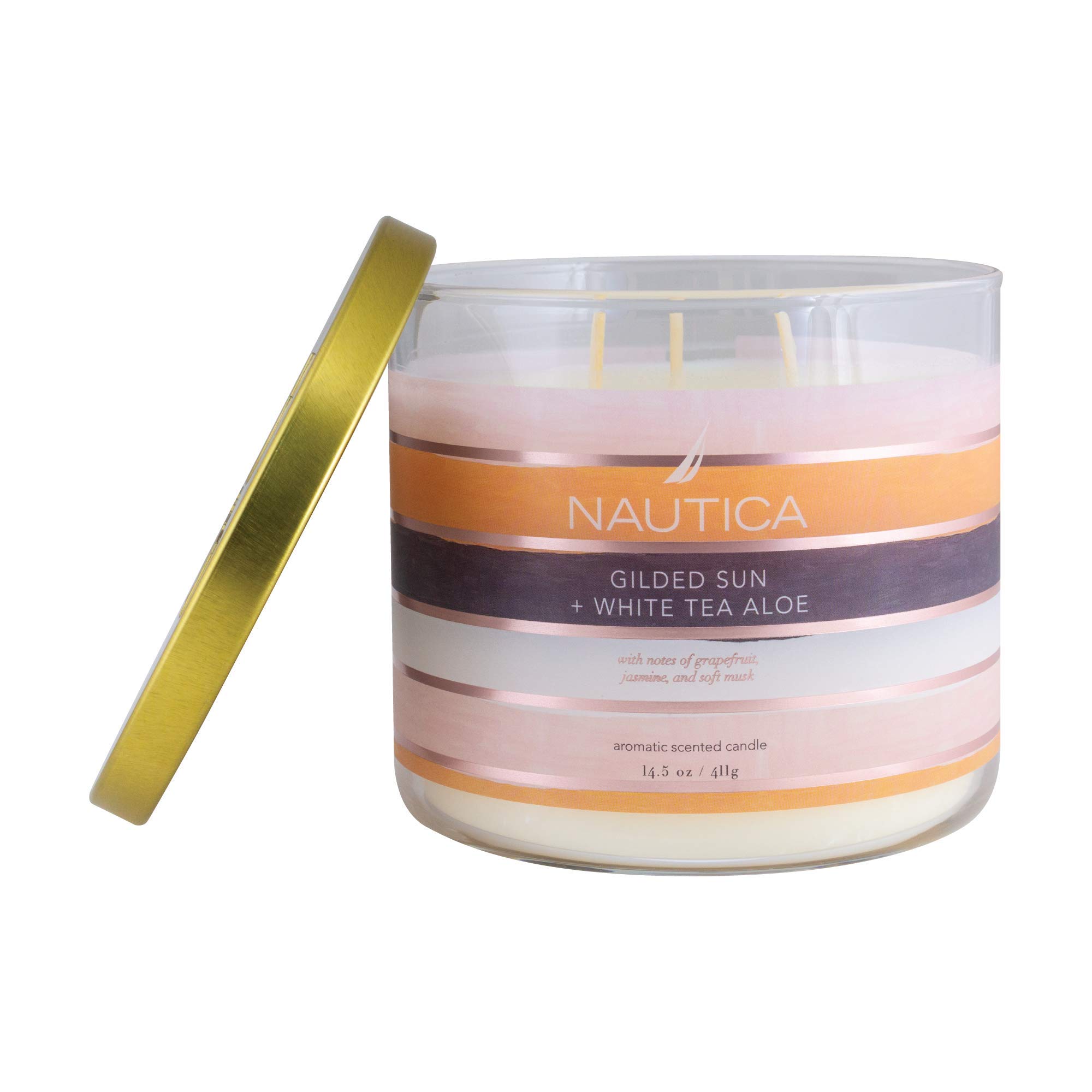 Foto 2 pulgar | Vela Perfumada Nautica Gilded Sun + Té Blanco, Aloe Y Cera De Soja - Venta Internacional.