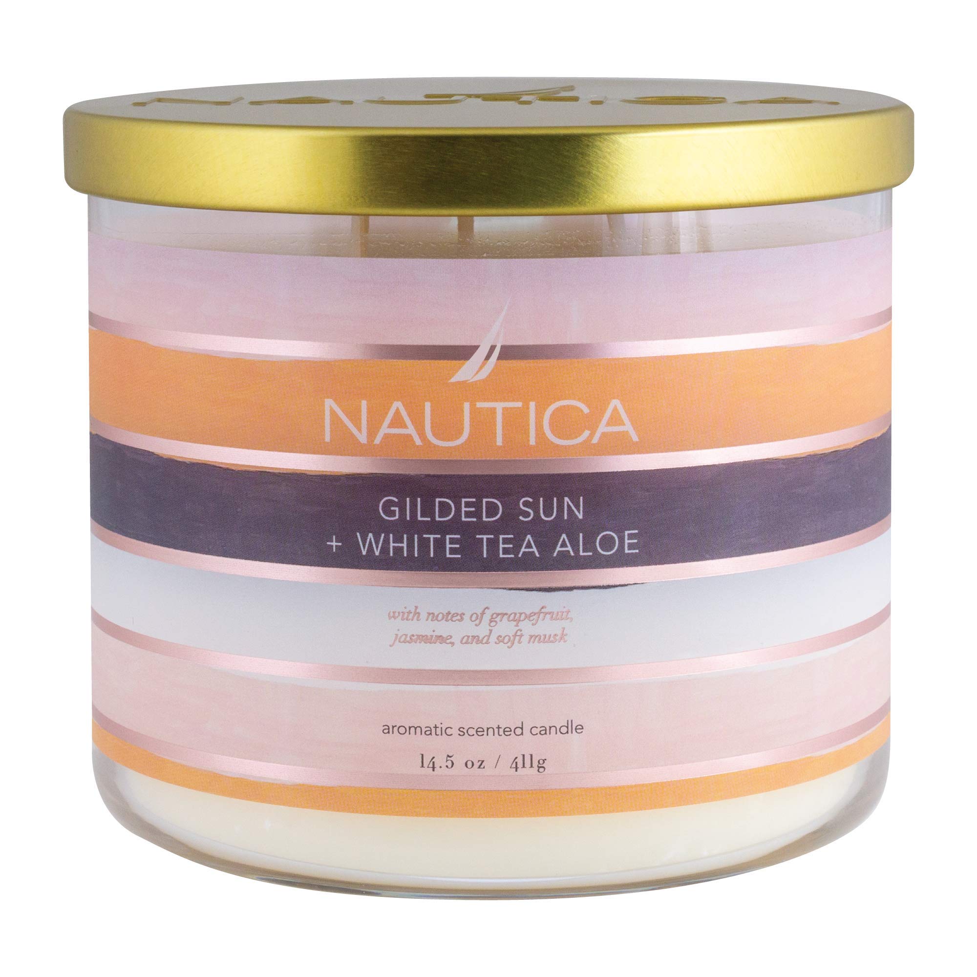 Foto 3 pulgar | Vela Perfumada Nautica Gilded Sun + Té Blanco, Aloe Y Cera De Soja - Venta Internacional.