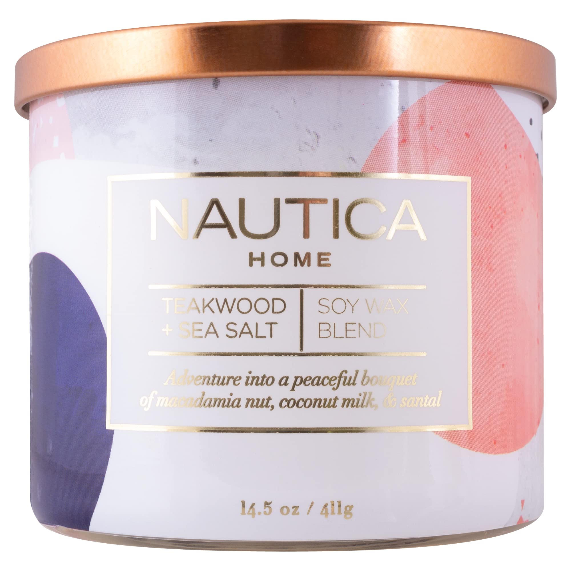 Foto 3 pulgar | Vela Aromática Nautica, Madera De Teca Y Sal Marina, Tamaño Grande, 60 Horas, Quemado - Venta Internacional.