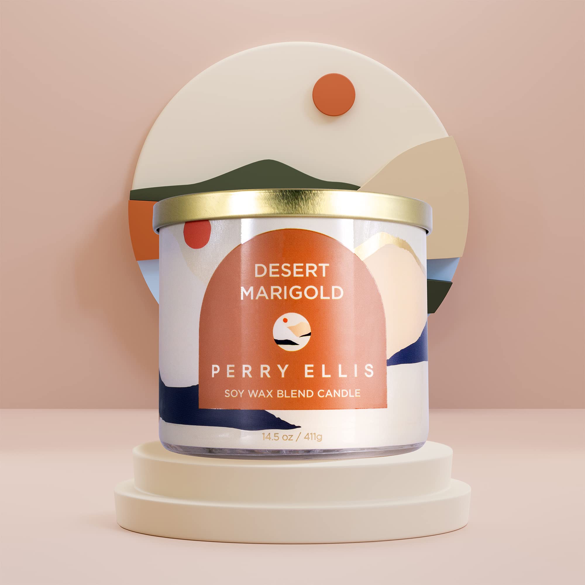 Foto 2 | Vela Aromática Perry Ellis Desert Marigold Soy, 60 Horas De Combustión - Venta Internacional.