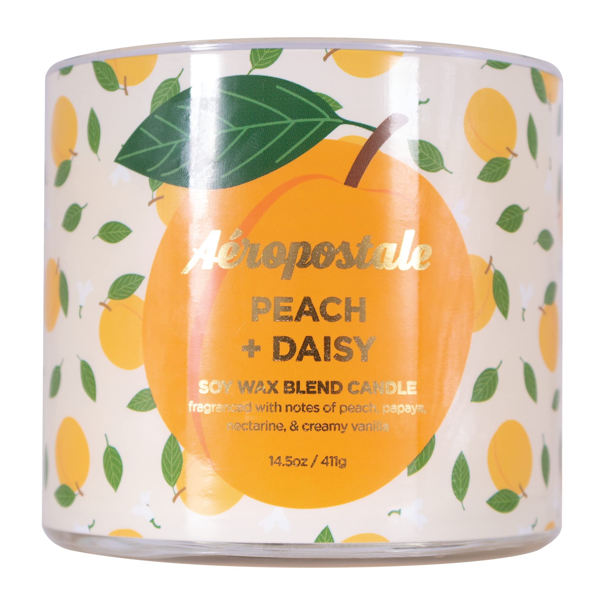 Foto 4 pulgar | Vela Aromática Aeropostale Peach + Daisy Soy, 60 H De Duración De Combustión - Venta Internacional.